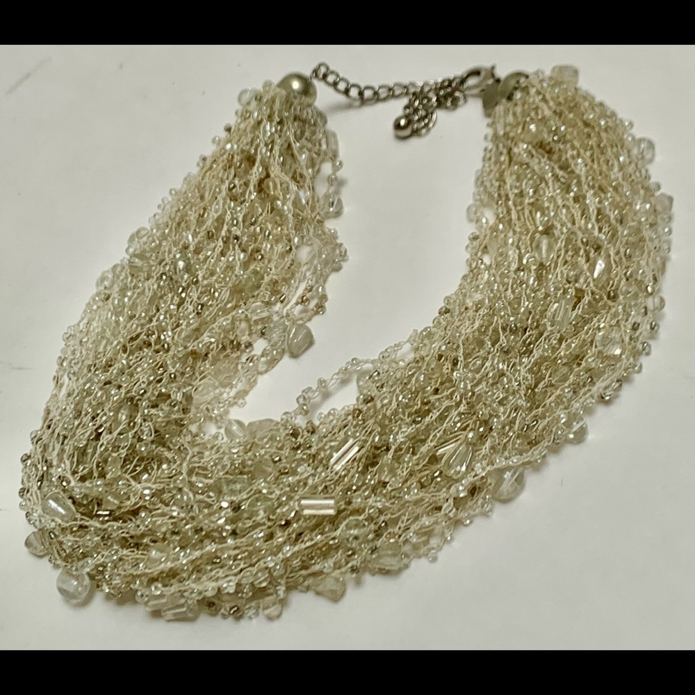 Multi Strand Crystal Beaded Statement Necklace - image 4